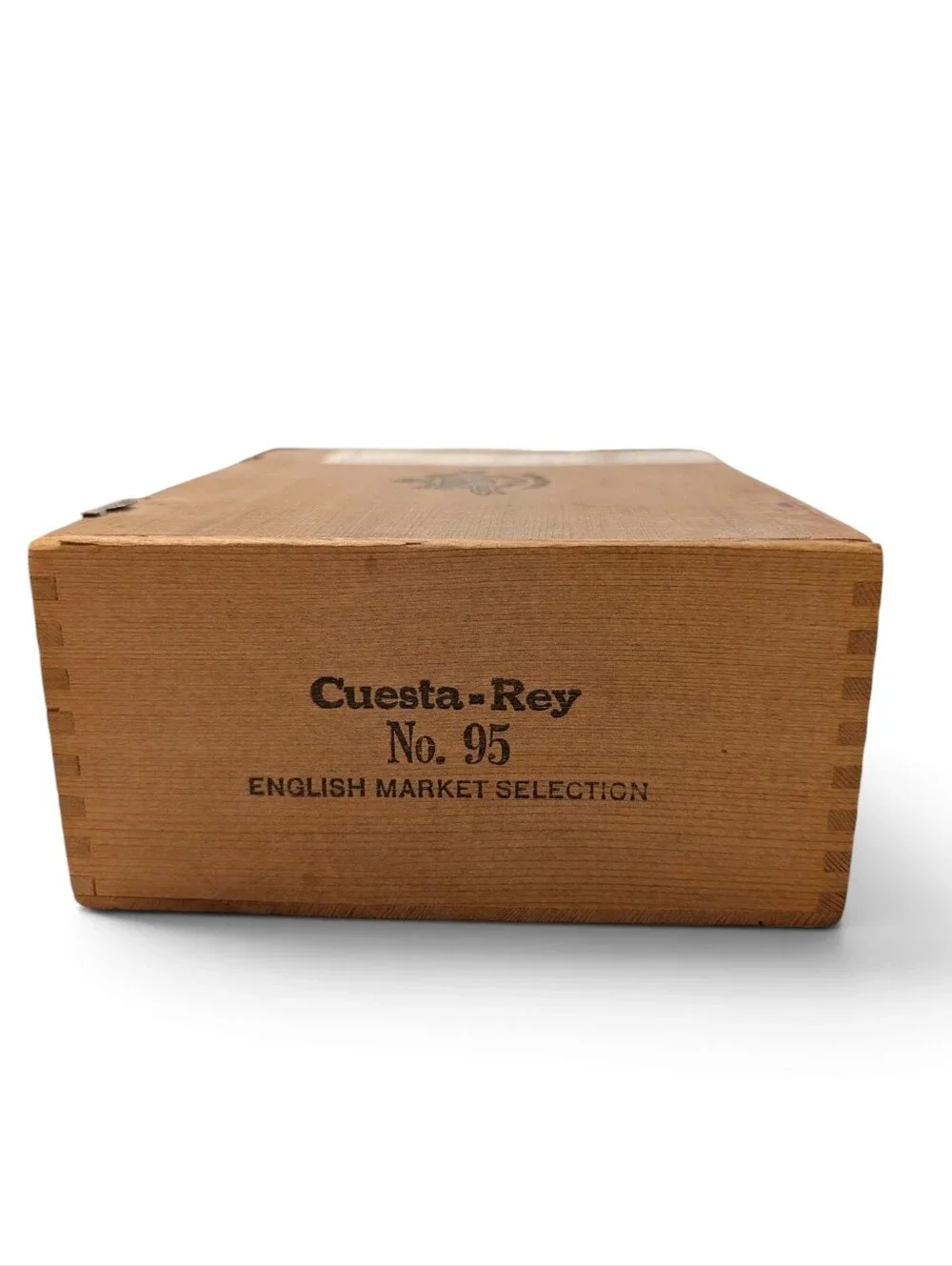 VINTAGE Wood Cigar Box Cuesta Rey Lock Brown Dovetail Corners